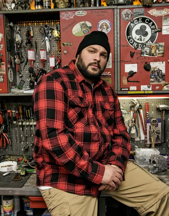 Мъжка карирана риза в червен цвят Brandit Check Shirt red/black, Блузи и Ризи - Hoodstyle.bg