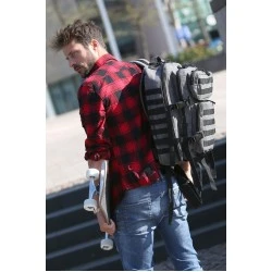 Мъжка карирана риза в червен цвят Brandit Check Shirt red/black