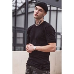 Мъжка изчистена тениска в черен цвят Brandit BW