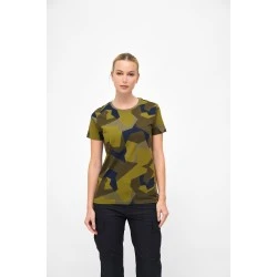 Дамска тениска в камуфлажен десен Brandit swedish camo M90