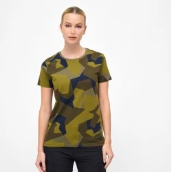 Дамска тениска в камуфлажен десен Brandit swedish camo M90