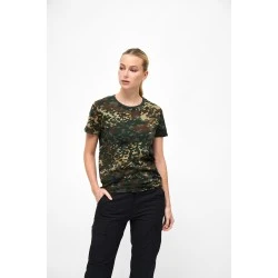 Дамска тениска в камуфлажен десен Brandit flecktarn