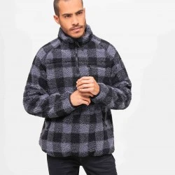 Мъжко яке от плюшен полар карирано Brandit Teddyfleece Troyer