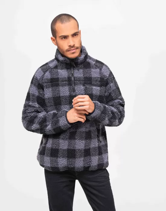 Мъжко яке от плюшен полар карирано Brandit Teddyfleece Troyer, Зимни якета - Hoodstyle.bg