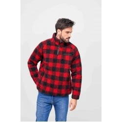 Мъжко яке от плюшен полар карирано Brandit Teddyfleece Troyer