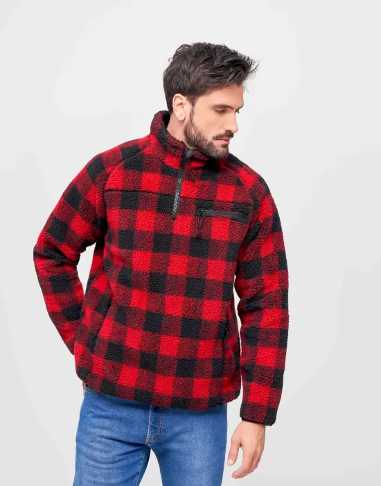 Мъжко яке от плюшен полар карирано Brandit Teddyfleece Troyer, Зимни якета - Hoodstyle.bg