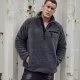 Мъжко яке от плюшен полар в сиво Brandit Teddyfleece Troyer anthracite, Зимни якета - Hoodstyle.bg