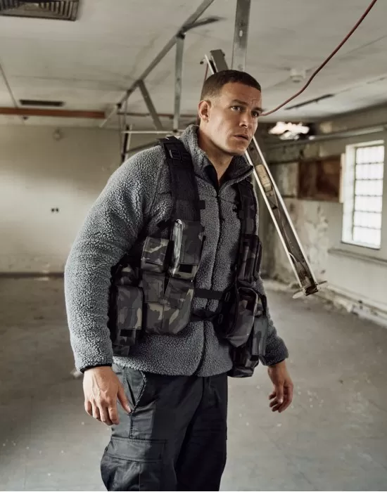Мъжко яке от плюшен полар в сиво Brandit Teddyfleece Troyer anthracite, Зимни якета - Hoodstyle.bg