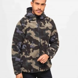 Мъжко пухкаво яке в тъмен камуфлаж Brandit Teddyfleece Worker