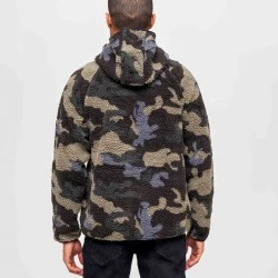Мъжко пухкаво яке в тъмен камуфлаж Brandit Teddyfleece Worker