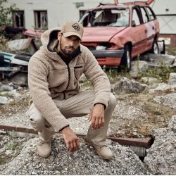 Мъжко пухкаво яке в цвят камел Brandit Teddyfleece Worker 