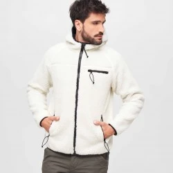 Мъжко пухкаво яке в бял цвят Brandit Teddyfleece Worker