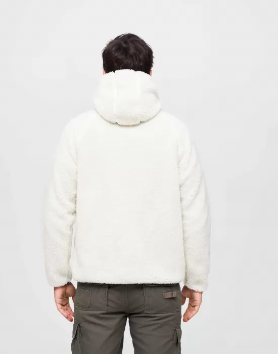 Мъжко пухкаво яке в бял цвят Brandit Teddyfleece Worker, Якета - Hoodstyle.bg