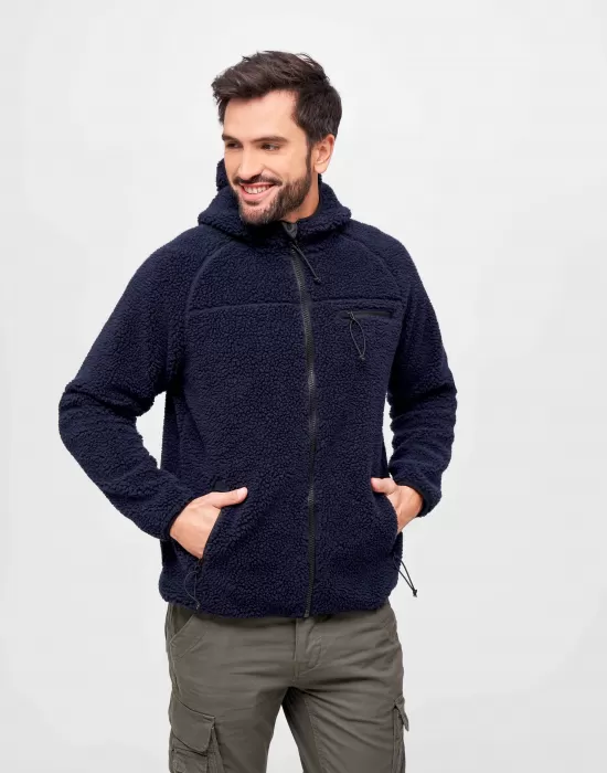 Мъжко пухкаво яке в тъмносин цвят Brandit Teddyfleece Worker, Якета - Hoodstyle.bg