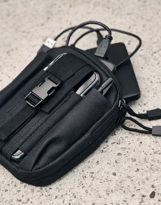 Функционална мини чанта в черен цвят Molle, Чанти и Раници - Hoodstyle.bg