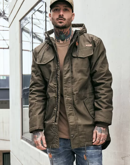 Мъжка парка с топла подплата в цвят маслина Brandit, Зимни якета - Hoodstyle.bg