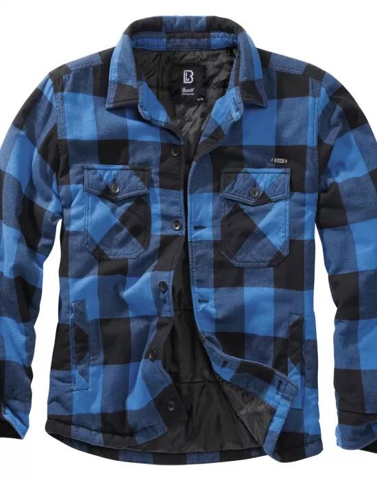 Мъжко яке в черно-синьо каре Brandit Lumber, Якета - Hoodstyle.bg
