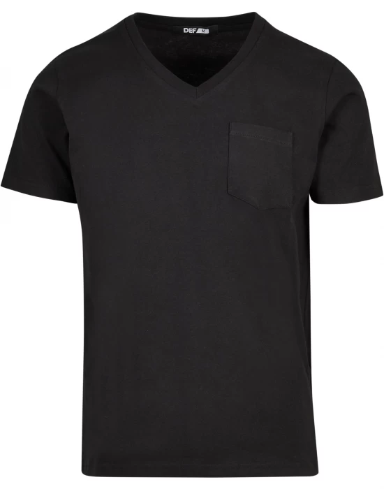 Мъжка тениска DEF V-Neck в черно, Тениски - Hoodstyle.bg