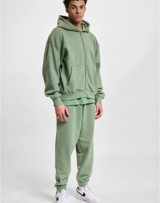 Мъжки суичър с качулка в зелен цвят DEF Zip Hoodie, Суичъри - Hoodstyle.bg