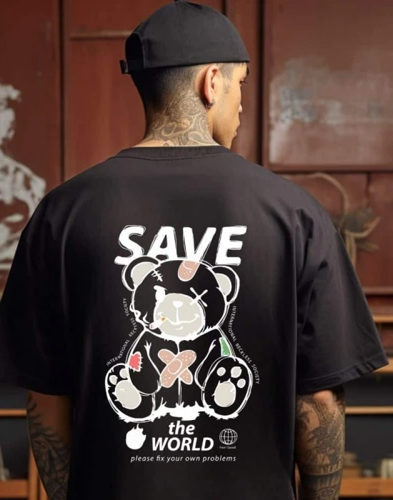 Тениска Oversize  Save The World, Овърсайз - Hoodstyle.bg