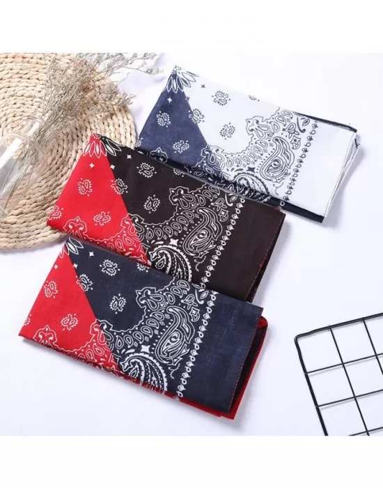 Кърпа за глава бандана HoodStyle Bandana двуцветна - синьо-червено, Бандани кърпи - Hoodstyle.bg