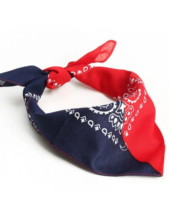 Кърпа за глава бандана HoodStyle Bandana двуцветна - тъмносиньо-червено, Бандани кърпи - Hoodstyle.bg