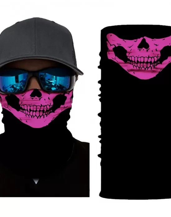 Шал бандана бъф за глава розов череп HoodStyle Bandana Buff, Бандана шал - Hoodstyle.bg