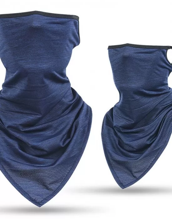 Бандана маска с уши HoodStyle Bandana в тъмносин меланж, Бандани с уши - Hoodstyle.bg