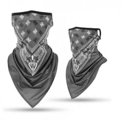 Бандана маска с уши в тъмносив цвят HoodStyle Bandana Design Paisley