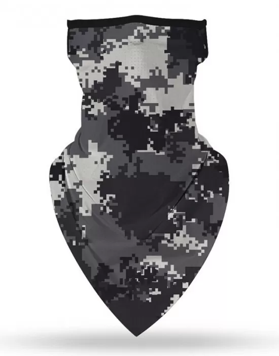 Бандана маска с уши в сив камуфлаж принт HoodStyle Bandana, Бандани с уши - Hoodstyle.bg