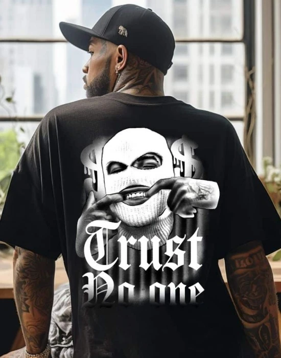Тениска Oversize Trust No One, Овърсайз - Hoodstyle.bg