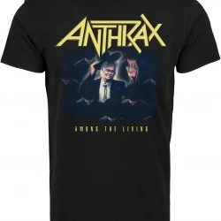 Мъжка тениска в черен цвят Merchcode Anthrax Among The Living Follow Me