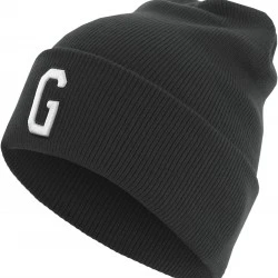 Бийни шапка в черен цвят MSTRDS Letter Cuff Knit Beanie G 