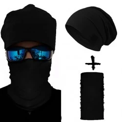 Комплект бийни шапка и бандана шал BLACK