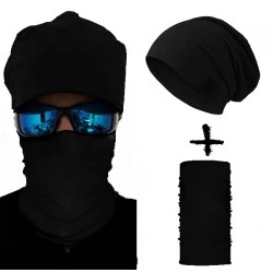 Комплект бийни шапка и бандана шал BLACK