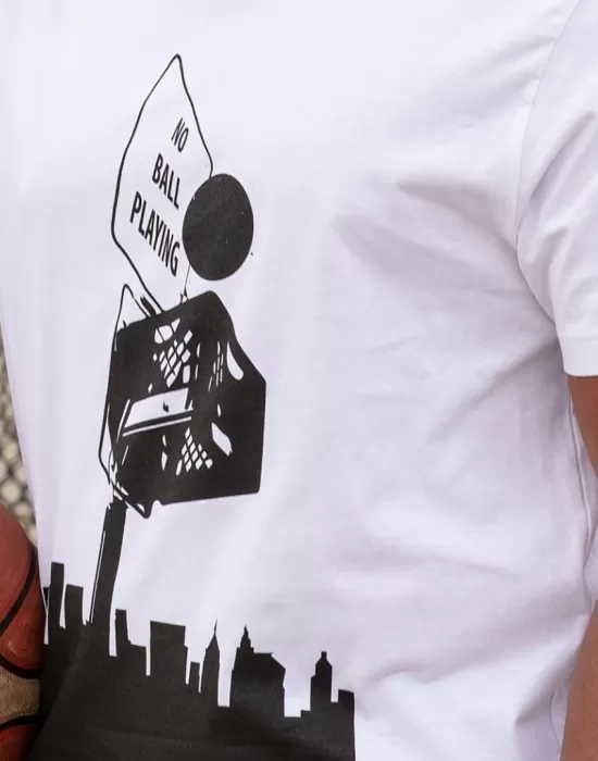 Мъжка тениска в бял цвят Mister Tee No Ball, Тениски - Hoodstyle.bg