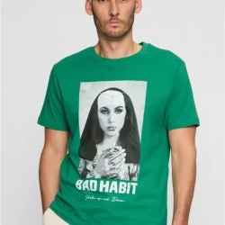 Мъжка тениска в зелен цвят Mister Tee Bad Habit