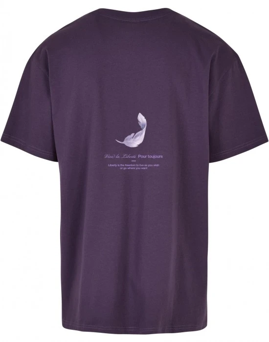 Мъжка тениска в тъмнолилав цвят MISTER TEE Vive la Liberte, Тениски - Hoodstyle.bg