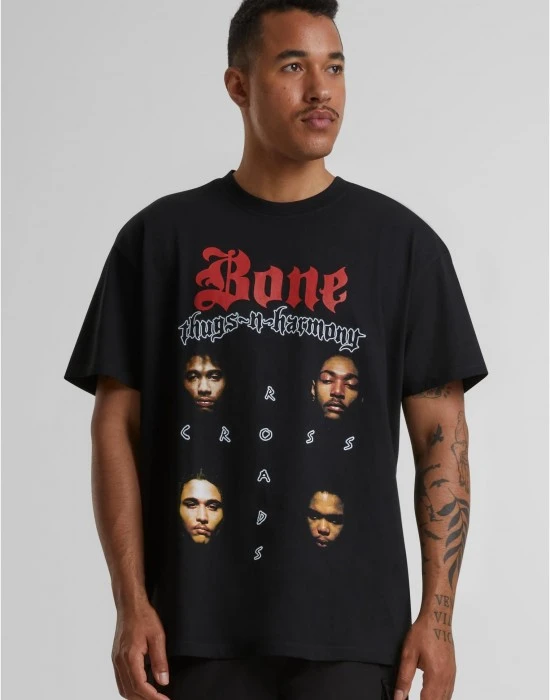 Мъжка тениска в черен цвят Mister Tee Bone-Thugs-N-Harmony Crossroads Oversize, Овърсайз - Hoodstyle.bg