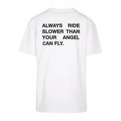Мъжка тениска в бял цвят Mister Tee Moto GT Oversize.