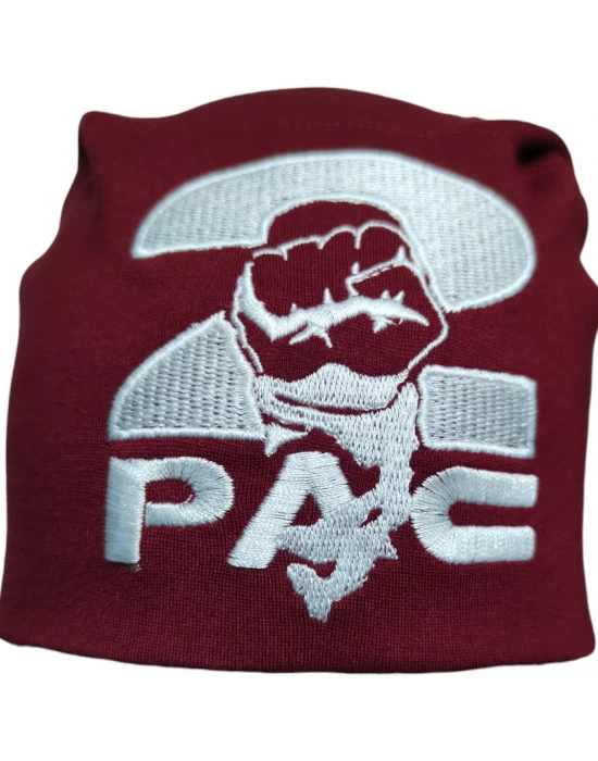 Бийни шапка в бордо бродерия 2Pac Beanie Street Knowledge, Шапки бийнита - Hoodstyle.bg
