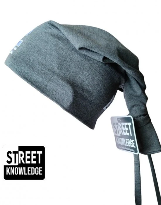 Бийни шапка с бродерия Street Knowledge в тъмносив цвят, Шапки бийнита - Hoodstyle.bg