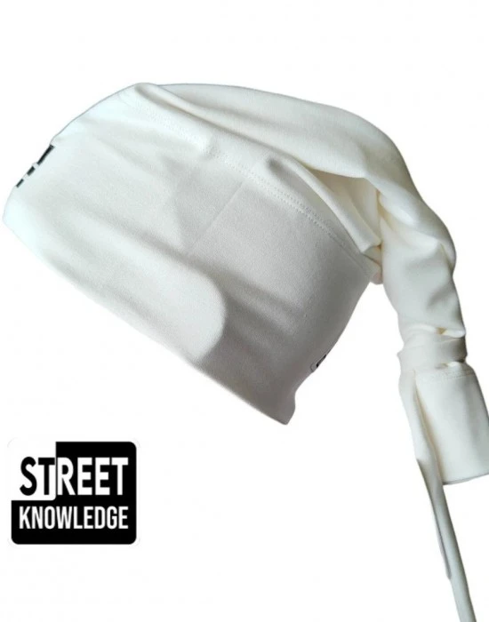 Бийни шапка с бродерия Street Knowledge в бял цвят, Шапки бийнита - Hoodstyle.bg