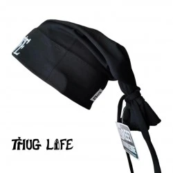 Бийни шапка в черно с бродерия Thug life tattoo Street Knowledge