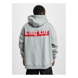 Мъжки широк суичър с качулка в сив цвят Thug Life Hoodie Saboteur
