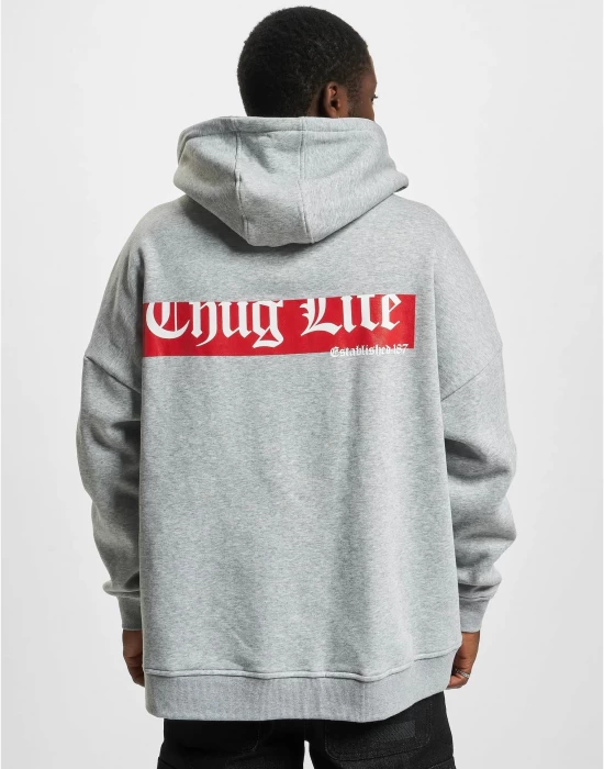 Мъжки широк суичър с качулка в сив цвят Thug Life Hoodie Saboteur, Суичъри - Hoodstyle.bg