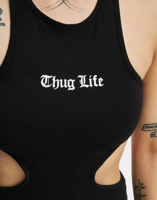 Дамска спортна рокля в черен цвят Thug Life Dress, Рокли - Hoodstyle.bg