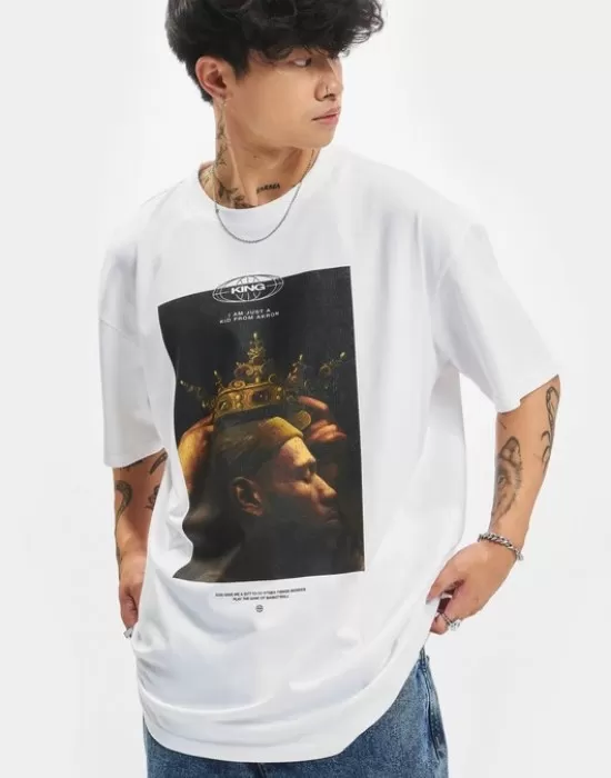 Мъжка тениска в бял цвят Mister Tee Kid from Akron, Тениски - Hoodstyle.bg