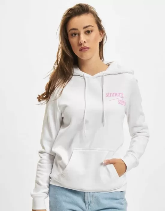 Дамски суичър с качулка в бял цвят Mister Tee Ladie Sinners Hoody, Суичъри - Hoodstyle.bg