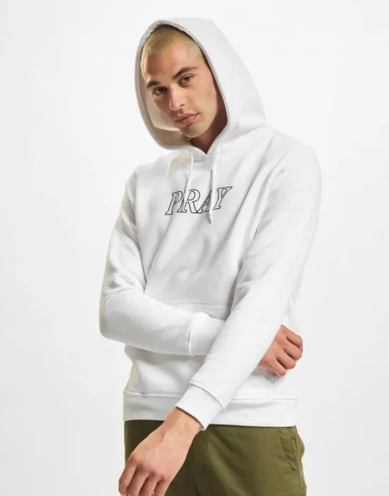 Мъжки суичър с качулка в бял цвят Mister Tee Pray Hands, Суичъри - Hoodstyle.bg